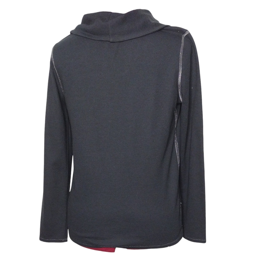 Tommy Hilfiger size L/G black cowl collar long sleeve thermal top, shirt - Picture 2 of 6